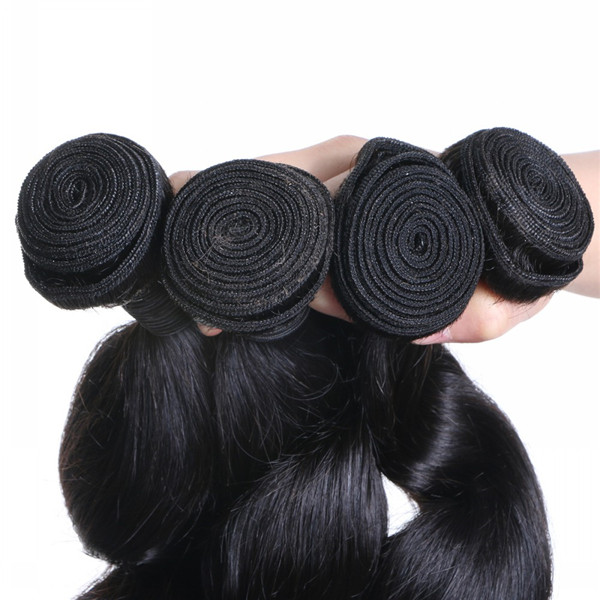 Large Stock Hair Extensions Peruvian Human Virgin Hair Weave Piece    LM083